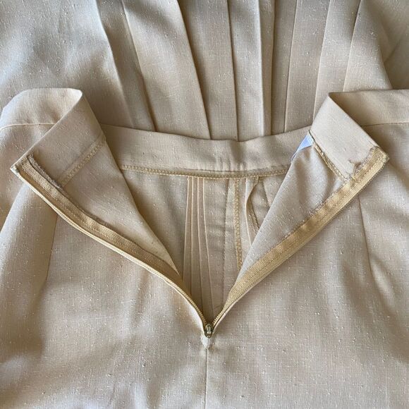 NWT Dead Stock VTG Sutter Place S/V14 Pale Yellow Skirt Fan Pleat Design Texture - Picture 7 of 10